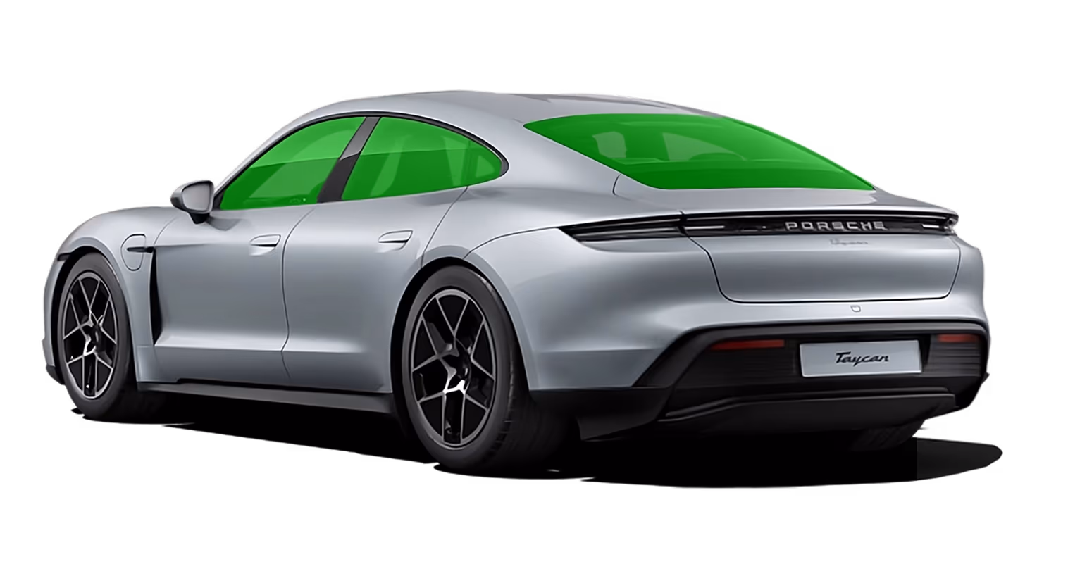 Coverage diagram: all side windows and rear window tinted