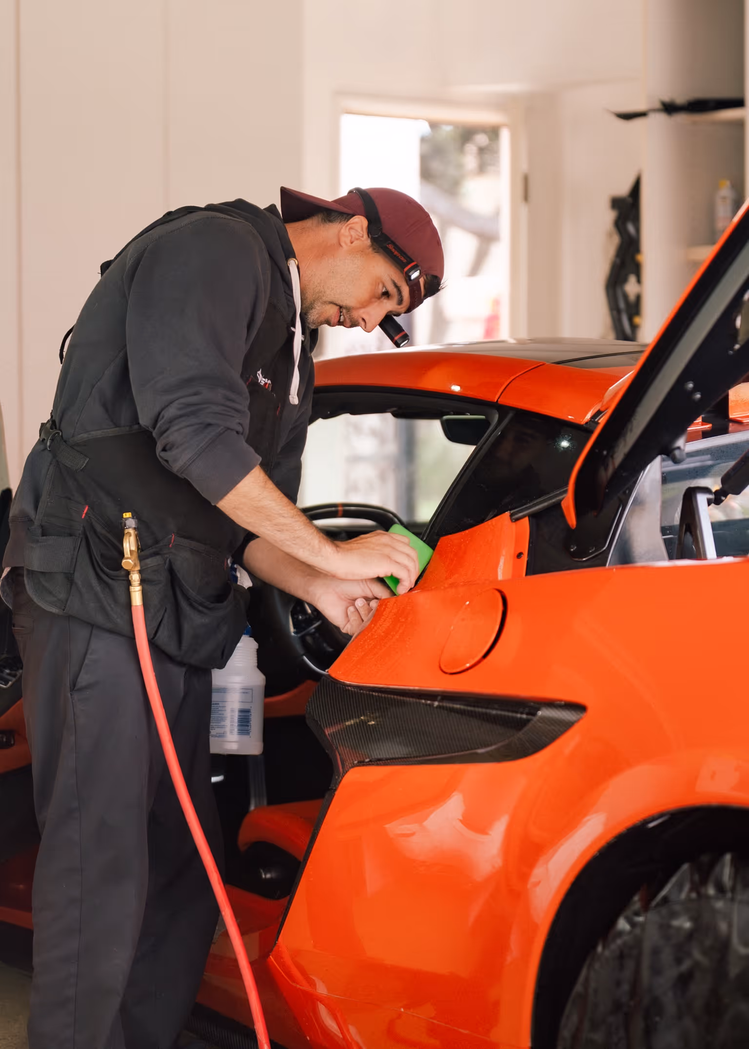 Paint protection film being installed on a vehicle
