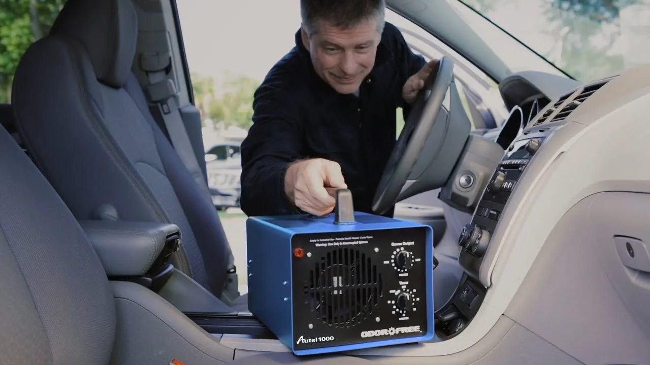 Interior treatment work on a vehicle cabin